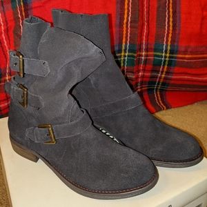 Steve Madden grey suede moto boots
